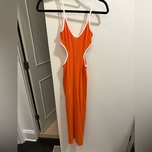 Reformation Lilou Orange Cutout Midi Dress XS